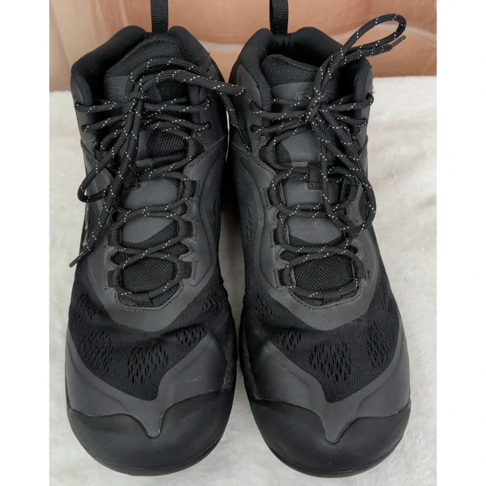 Keen Nxis Speed Mid 1026110 Black Canvas Lace Up Hiking Boots